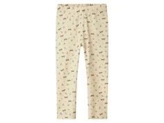 Råhvide leggings fra Name It med guldsmedprint 13247000 summer sand